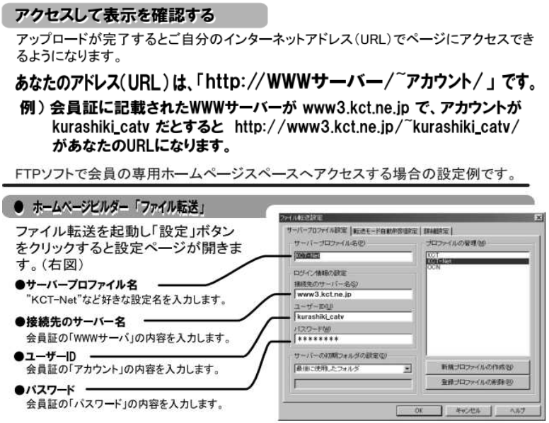 KCTホームページ_ファイル転送(FTP)設定方法