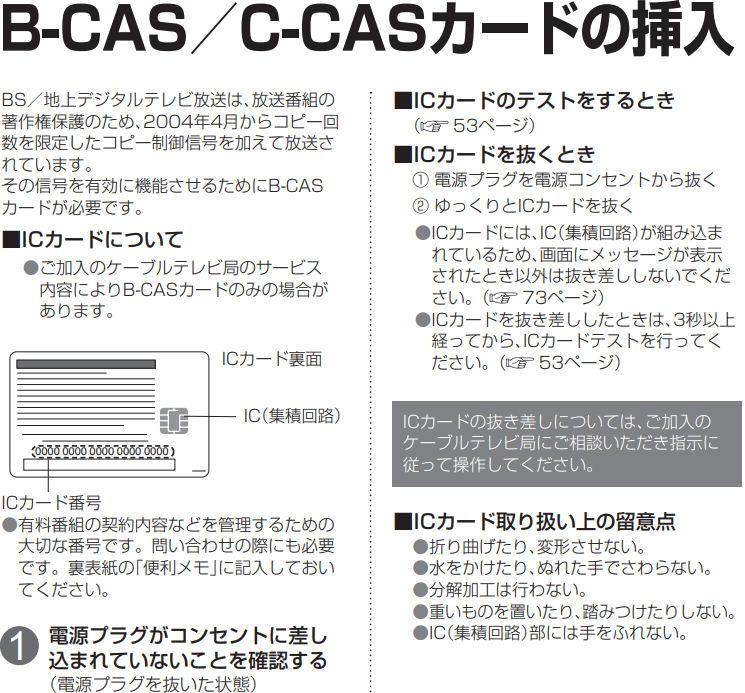 【STB標準タイプ(TZ-LS200P)】B-CAS/C-CASカードの挿入１