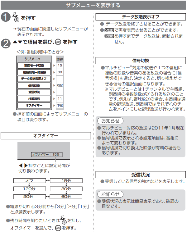 【STB標準タイプ(TZ-LS200P)】画面モード切換１