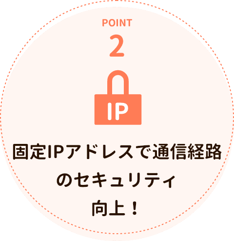 POINT2 固定IPアドレスで通信経路のセキュリティ向上！