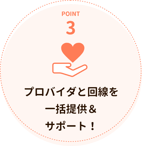 POINT3 プロバイダと回線を一括提供&サポート！