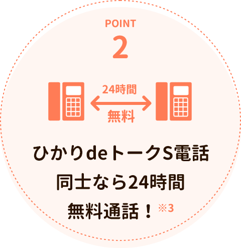 POINT2 ひかりdeトークS電話同士なら24時間無料通話！※3